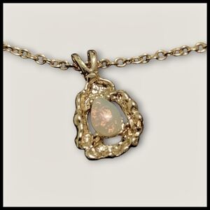 Vintage Opal Tear Drop Necklace